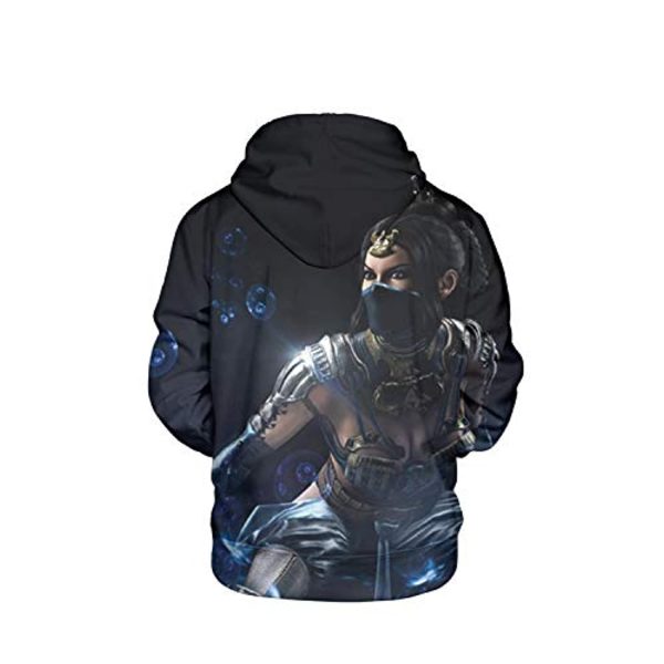 Mortal Kombat Hoodie - Kitana Black Unisex 3D Print Pullover Drawstring Hoodie