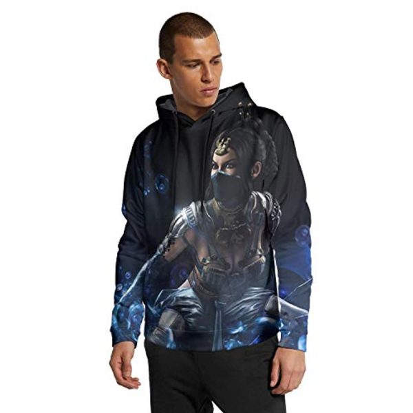 Mortal Kombat Hoodie - Kitana Black Unisex 3D Print Pullover Drawstring Hoodie