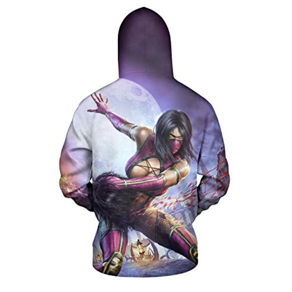 Mortal Kombat Hoodie - Mileena Light Purple Unisex 3D Print Pullover Drawstring Hoodie