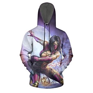 Mortal Kombat Hoodie - Mileena Light Purple Unisex 3D Print Pullover Drawstring Hoodie