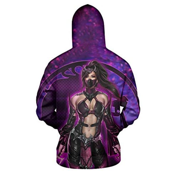 Mortal Kombat Hoodie - Mileena Purple Unisex 3D Full Print Funny Pullover Hoodie