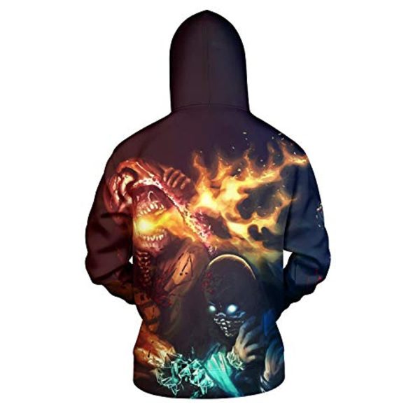 Mortal Kombat Hoodie - Mortal Kombat Character Unisex 3D Print Pullover Drawstring Hoodie