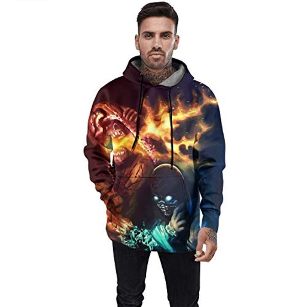 Mortal Kombat Hoodie - Mortal Kombat Character Unisex 3D Print Pullover Drawstring Hoodie