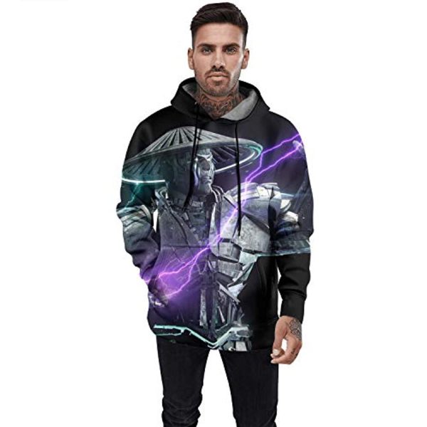 Mortal Kombat Hoodie - Raiden Black Unisex 3D Print Pullover Drawstring Hoodie