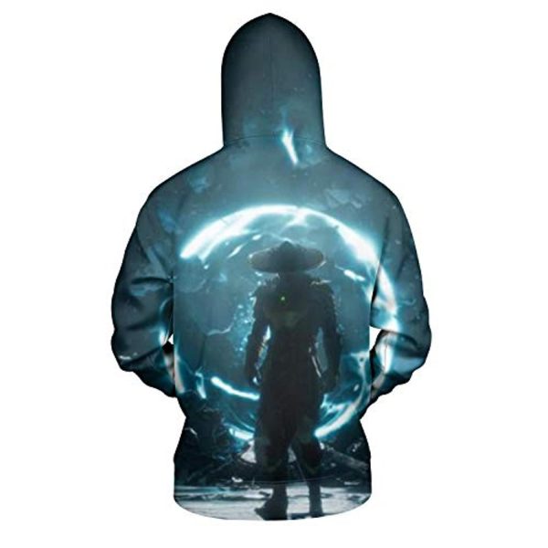 Mortal Kombat Hoodie - Raiden Blue Unisex 3D Print Pullover Drawstring Hoodie