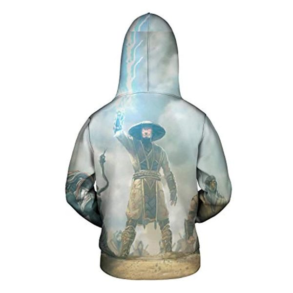 Mortal Kombat Hoodie - Raiden White Unisex 3D Full Print Pullover Drawstring Hoodie