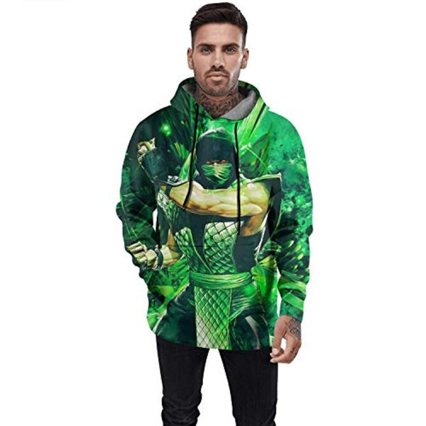 Mortal Kombat Hoodie - Reptile Greeen Unisex 3D Print Pullover Drawstring Hoodie