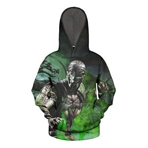 Mortal Kombat Hoodie - Reptile Green Unisex 3D Full Print Pullover Drawstring Hoodie