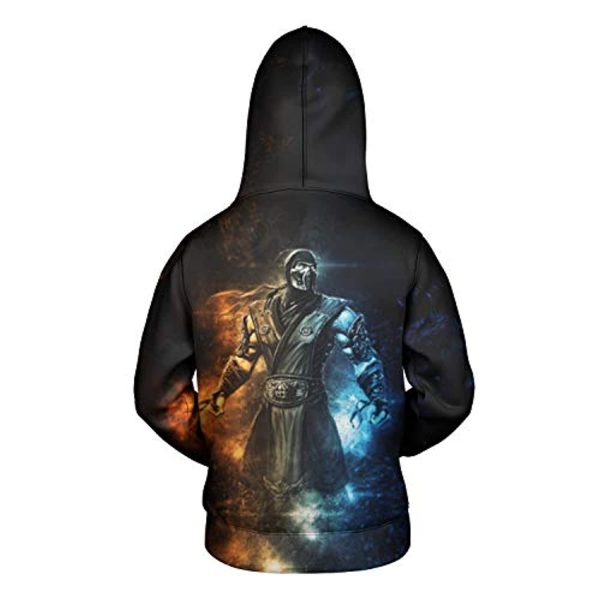 Mortal Kombat Hoodie - Scorpion Black Unisex 3D Print Pullover Drawstring Hoodie