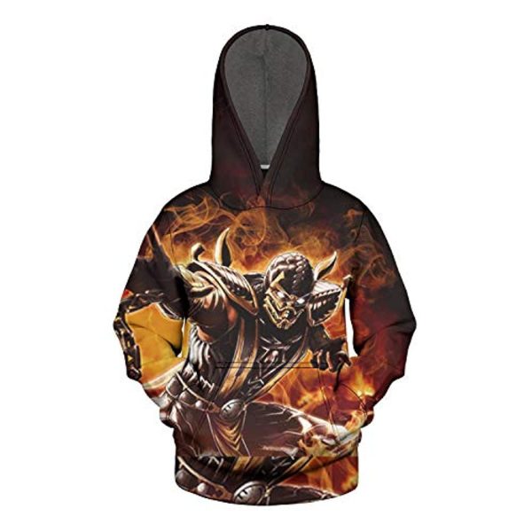 Mortal Kombat Hoodie - Scorpion Brown Unisex 3D Print Pullover Drawstring Hoodie