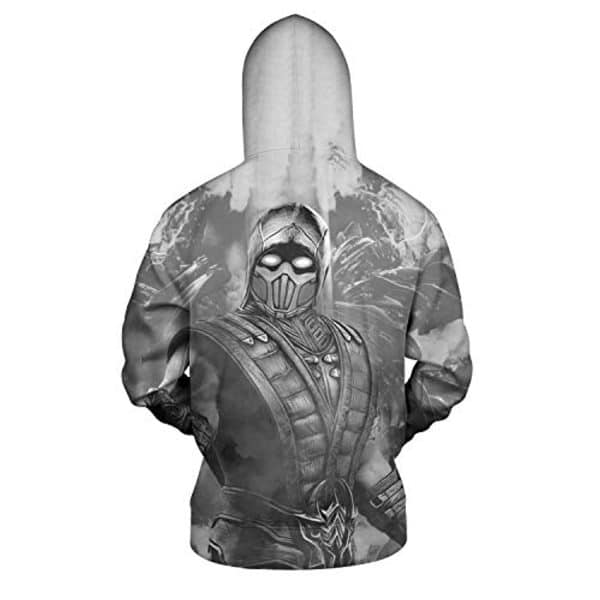 Mortal Kombat Hoodie - Scorpion Gray Unisex 3D Print Pullover Drawstring Hoodie