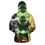 Mortal Kombat Hoodie - Scorpion-Raiten 3D Print Pullover Drawstring Hoodie Unisex