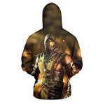 Mortal Kombat Hoodie - Scorpion Unisex 3D Print Pullover Drawstring Hoodie