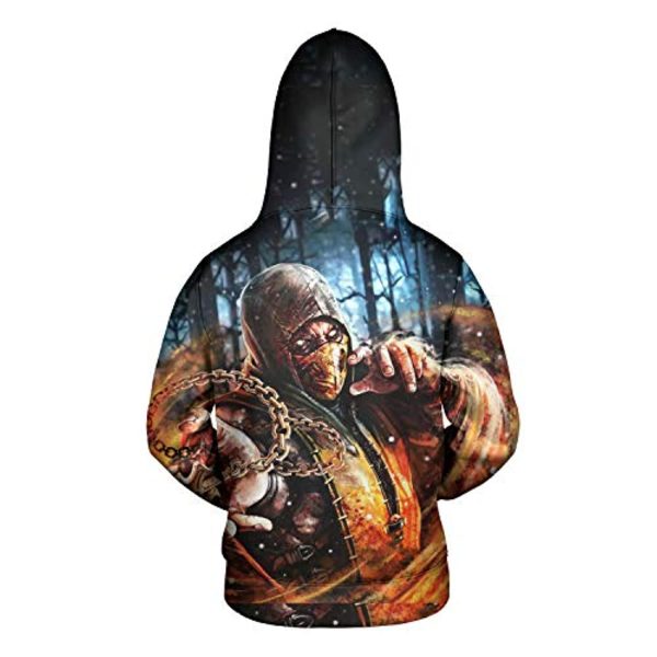 Mortal Kombat Hoodie - Scorpion Unisex 3D Print Pullover Drawstring Hoodie