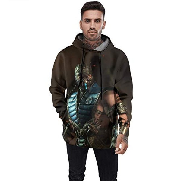 Mortal Kombat Hoodie - Sub-Zero Black Unisex 3D Print Pullover Drawstring Hoodie