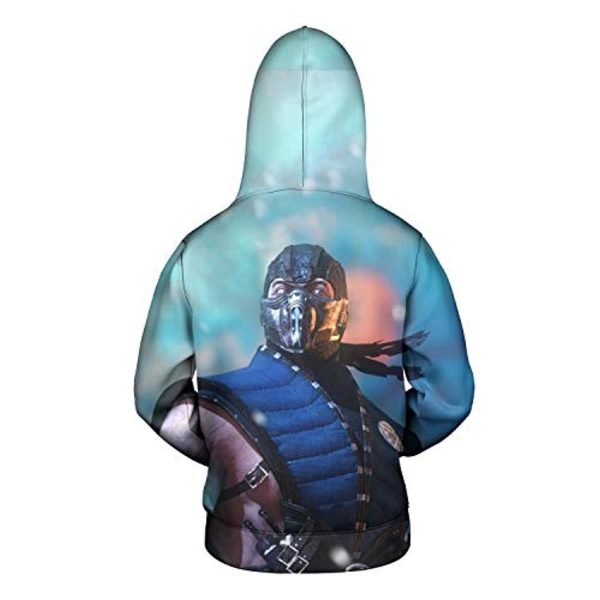 Mortal Kombat Hoodie - Sub-Zero Blue Unisex 3D Print Pullover Drawstring Hoodie