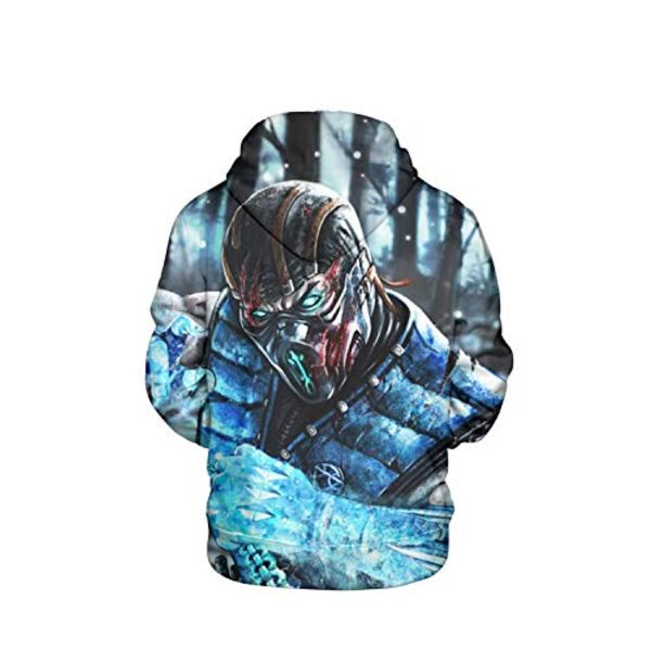 Mortal Kombat Hoodie - Sub-Zero Blue Unisex 3D Print Pullover Drawstring Hoodie