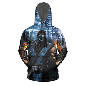 Mortal Kombat Hoodie - Sub-Zero Blue Unisex 3D Print Pullover Drawstring Hoodie