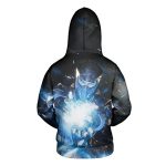Mortal Kombat Hoodie - Sub-Zero Dark Blue Shine Unisex 3D Print Pullover Drawstring Hoodie