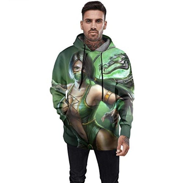 Mortal Kombat Hoodie - Unisex Green Jade 3D Print Pullover Drawstring Hoodie