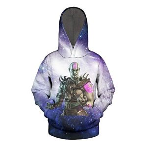 Mortal Kombat Hoodie - Unisex Quan Chi Light Purple 3D Print Pullover Drawstring Hoodie