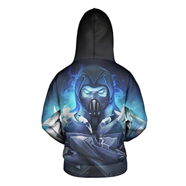 Mortal Kombat Hoodie - Unisex Sub-Zero Dark Blue 3D Print Pullover Drawstring Hoodie