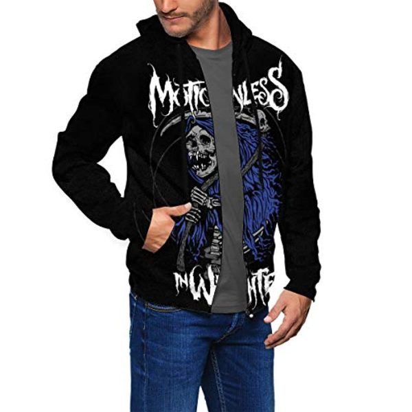 Motionless in White Men's Fashion 3D Printed Zip Up Hooded Sweatshirt Hoodie