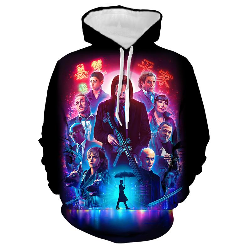 Movie Fashion John Wick 3D Hoodie Streetwear