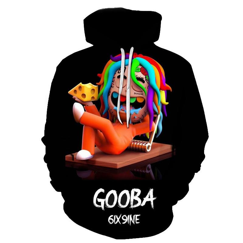 Music Gooba 6ix9ine Hoodies - Fashion 3D Print Rapper Sweatshirt