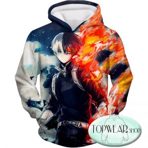 My Hero Academia Hoodies - Blazing Hot and Icy Cold Half Cold Half Hot Shoto Pullover Hoodie