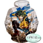 My Hero Academia Hoodies - Izuki Midoriya Plus Ultra Awesome One for All Action Zip Up Hoodie