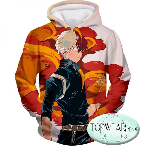 My Hero Academia Hoodies - Most Favourite Hero Half Cold Half Hot Shoto Pullover Hoodie