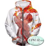 My Hero Academia Hoodies - Ultimate Promo Shoto Todoroki Cool Action Zip Up Hoodie