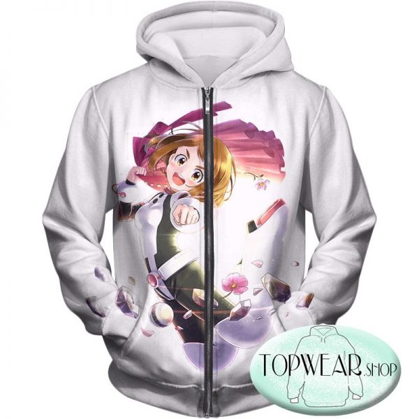 My Hero Academia Hoodies - Zero Gravity Ochaco Uraraka Fan Zip Up Hoodie