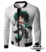 My Hero Academia Izuki Midoriya Action White Hoodie MHA015