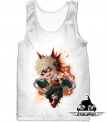 My Hero Academia Katsuki Explosion Quirk White Animated Hoodie MHA027