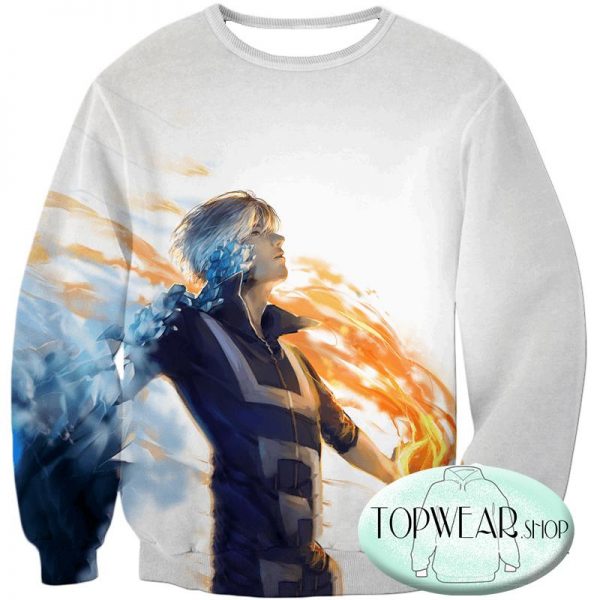 My Hero Academia Shoto Todoroki Fan Sweatshirts - Pullover Hot and Cold Sweatshirt