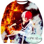My Hero Academia Sweatshirts - Anime Hero Shoto Todoroki Quirk Half Cold Half Sweatshirt