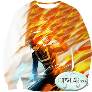 My Hero Academia Sweatshirts - Shoto Todoroki Half Hot Half Sweatshirt