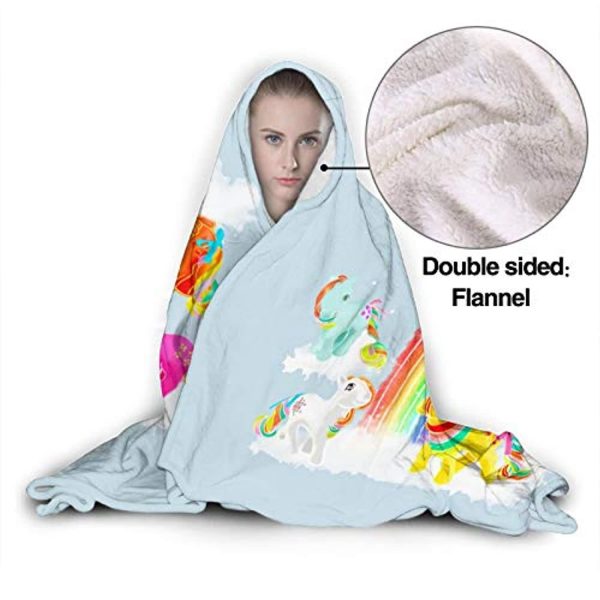 My Little Pony Hooded Blanket - 3D Print Fleece Wearable Hooded Blanket for Kids Teens Adults