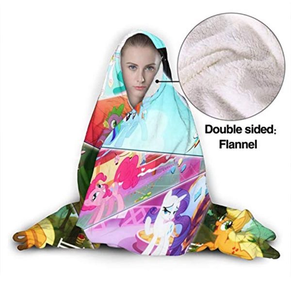 My Little Pony Hooded Blanket - 3D Print Fleece Wearable Hooded Blanket for Kids Teens Adults