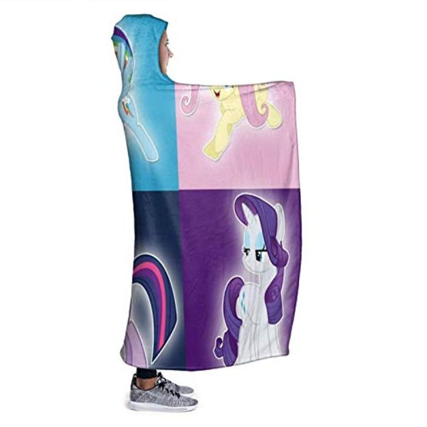 My Little Pony Hooded Blanket - 3D Print Fleece Wearable Hooded Blanket for Kids Teens Adults