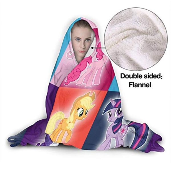 My Little Pony Hooded Blanket - 3D Print Fleece Wearable Hooded Blanket for Kids Teens Adults