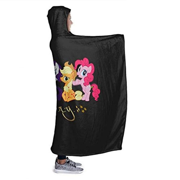 My Little Pony Hooded Blanket - 3D Print Fleece Wearable Hooded Blanket for Kids Teens Adults