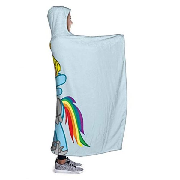 My Little Pony Hooded Blanket - 3D Print Fleece Wearable Hooded Blanket for Kids Teens Adults