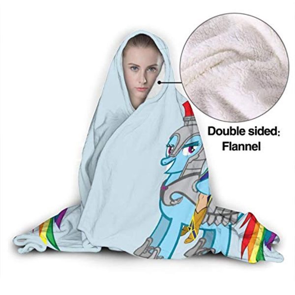 My Little Pony Hooded Blanket - 3D Print Fleece Wearable Hooded Blanket for Kids Teens Adults