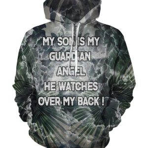 My Son is my Guardian Angles Hoodis - Pullover Black Hoodie