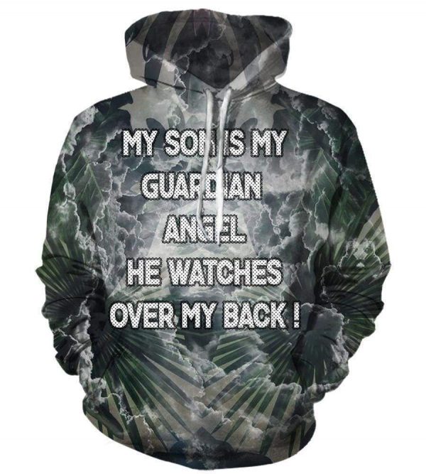 My Son is my Guardian Angles Hoodis - Pullover Black Hoodie