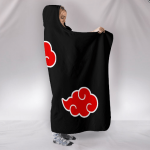 Naruto Akatsuki Hooded Blanket - Red Cloud LOGO Blanket