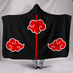 Naruto Akatsuki Hooded Blanket - Red Cloud LOGO Blanket